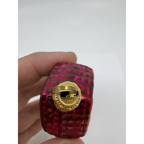 Lauscha Blown Glass Cuckoo Clock Christmas Ornament Germany Pinecone Chain VTG - Picture 10 of 10